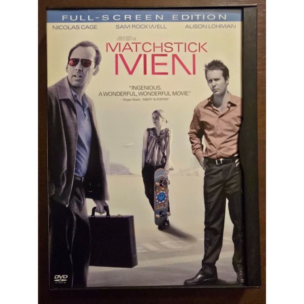 Matchstick Men (DVD, 2004, Full Screen, Cage, Rockwell,‎ Lohman, Excellent Cond